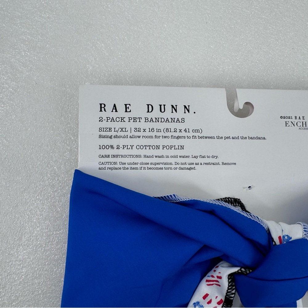 2 Pack Size L XL Rae Dunn Good Boy Bandanas Pet Scarf Dog Cat 100% Cotton - Picture 6 of 8